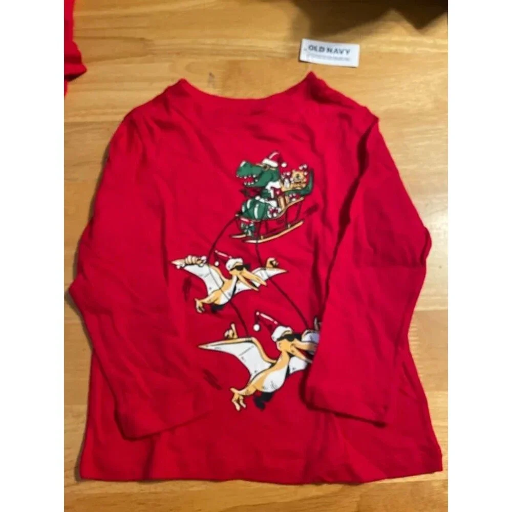 Old Navy Christmas Dinosaurs Long Sleeve tshirt 2t
